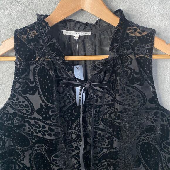 Whimsigoth Velvet Burnout Top Medium Paisley Indie Fairy Grunge Dark Romantic - Picture 3 of 11